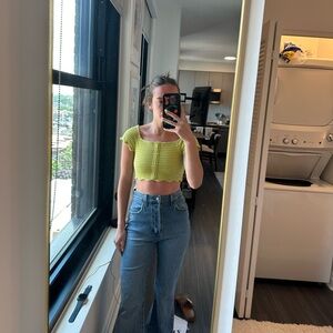 Zara green summer top size S